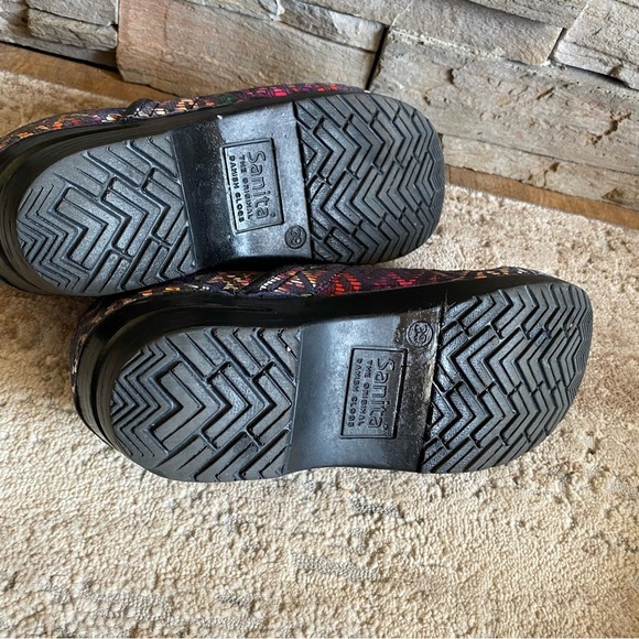 Sanita Raffia Clogs Slip On Multicolor Colorful Platform Heel Nursing Comfort 39 - Picture 8 of 10